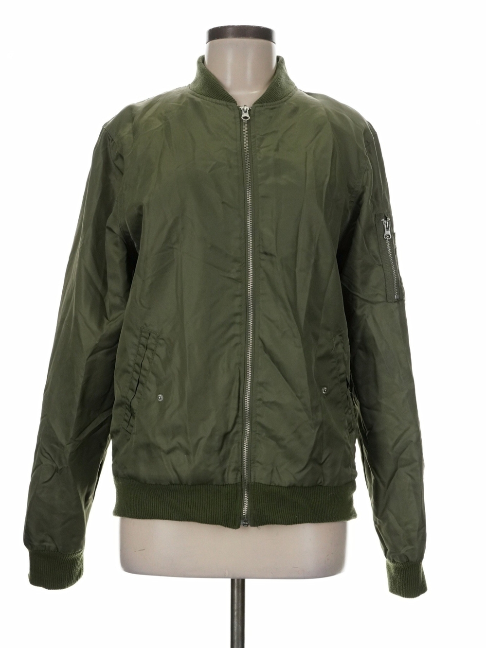 Women's Carbon Olive Green Bomber Jacket - Size Medium Like NEW